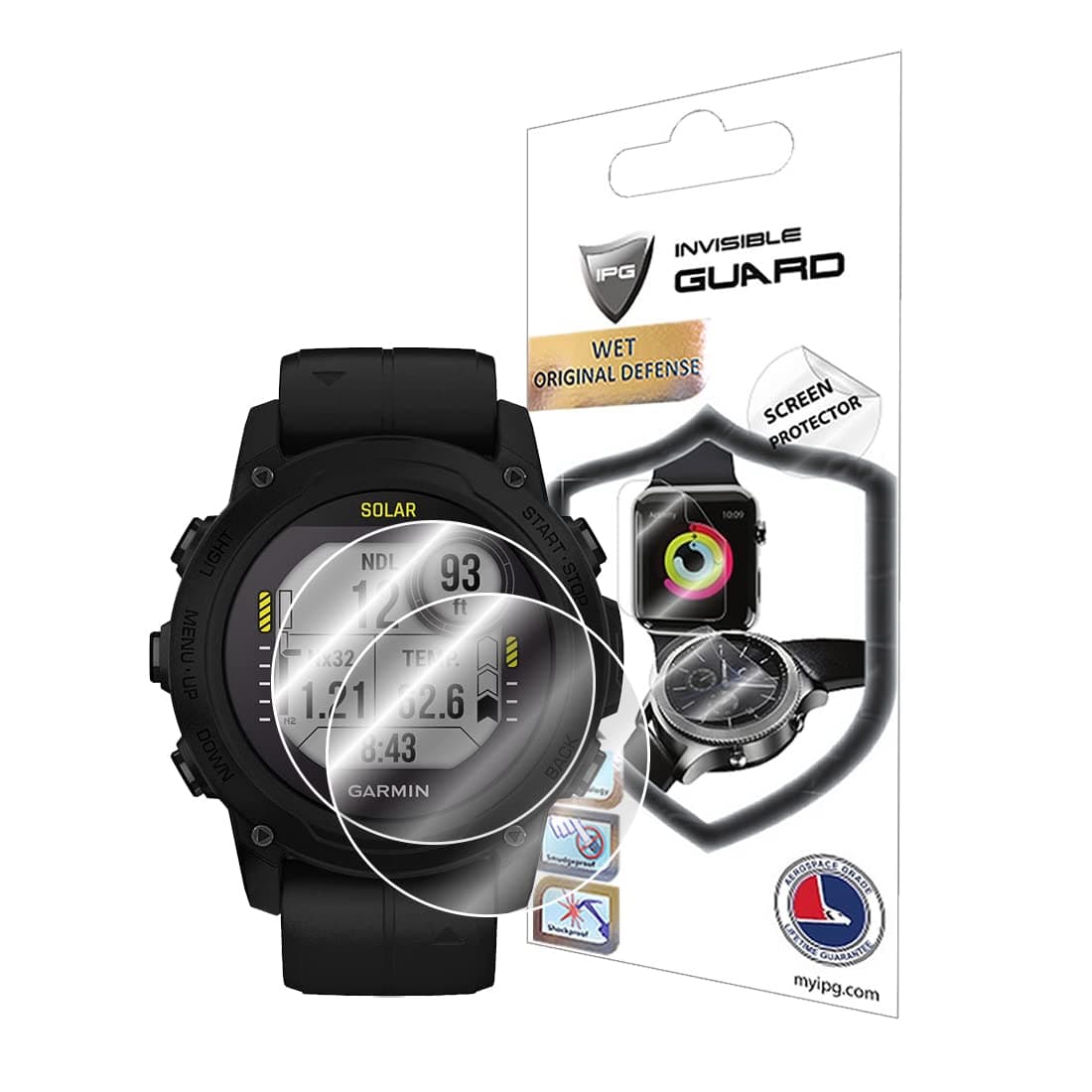 IPG for Garmin Descent G1 Hydrogel Screen Protector (2 Units) Invisible HD Clear Film Anti Scratch Guard-Smooth/Self-Healing/Bubble for G1