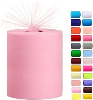 Tulle Rolls 6” by 100 Yards (300 feet) Tulle Roll Spool Fabric for DIY Tutu Skirts Wedding Baby Shower Crafts Decorations Party Supplies (Pink)