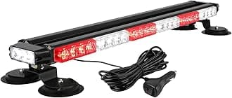ASPL 29.5" 54 LED Strobe Light Bar Double Side Flashing High Intensity Emergency Warning Flash Strobe Light with Magnetic Base for Safety Construction Vehicles Tow Trucks Pickup (Red/White)