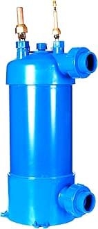 QUELECO Pool Heat Exchanger Titanium Twisted Tube PVC Shell for Swimming Pool Heat Pump Solar Spa Heating and Cooling(85kBtu / 25kw)