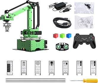 Robotic Arm Kit, MaxArm for ESP32 Open Source WiFi Bluetooth Connection Smart Robot Arm with Sensor Kits & PS2 Wireless Controllers, Python & Arduino Programming Science Education, Standard Kit