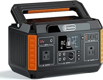 Flashfish 560W Portable Power Station 520Wh, Pure Sine Wave Ac, 1100W Surge, 11 Outputs, SolarGenerator & Backup Battery Pack for CPAP, Emergency Power Supply