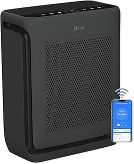 Air Purifiers for Home Large Room Up to 1875 Ft² with Washable Pre-Filter, AHAM VERIFIDE, Air Quality Monitor, HEPA Sleep Mode for Allergies, Pet Hair in Bedroom, Vital 200S-P, Black