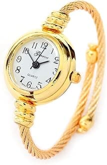 New Gold Geneva Cable Band Women's Small Size Bangle Watch