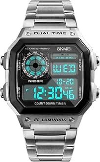 Wrist Watch for Men, Digital Sports Waterproof Watch with Dual Time Chronograph Countdown Alarm Backlight