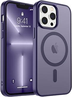 zapica Magnetic for iPhone 13 Pro Max Case, [Compatible with MagSafe] [10 FT Military Grade Drop Protection] Slim Translucent Matte Shockproof Anti-Scratch Phone Case, Dark Purple