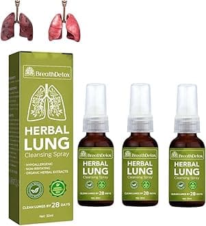 Fgbetcv3 Pcs Herbal Lung Cleansing Spray,Herbal Lung Cleanse Spray,Respinature Herbal Lung Cleanse Mist,Lung Health Essence,Lung De-Tox Herbal Cleanser Spray,Powerful Lung Support Cleanse