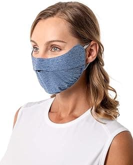 Coolibar UV Face Mask with Adjustable Features - UPF 50+ Sun Protection - Zenith in Blue Dusk