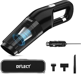 Turbo Sweep 100 Car Vacuum Cleaner, Handheld, 12V DC, 72 Watts, 6000Pa Suction Power, 9.8ft Long Cord, Stainless Steel HEPA Filter, Copper Winding Motor with Carry Bag (Dry Use Only)