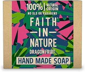 Natural Dragon Fruit Hand Soap Bar, Revitalising, Vegan & Cruelty Free, No SLS or Parabens, 100g (Packing May Vary)