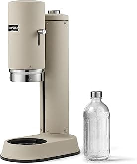 Carbonator Pro, Sparkling Water Maker with Glass Bottle, Sand Finish