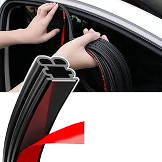 16.4Ft Car Door Seal, Double Layer Thickened Rubber Automotive Weather Stripping, Self Adhesive Auto Door Soundproofing Weatherstrip, Universal Door, Hoods, Windows Seal Strip for Car,Truck,SUV