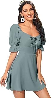 AahwanWomen's & Girls' Black Solid Ruched Detail A-line Mini Dress