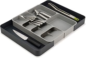 Joseph Joseph Drawerstore Expanding Cutlery Utensil And Gadgets Organiser, Grey, 85166, Organizer