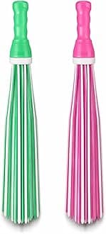 - Heavy-Duty Kharata Plastic Bathroom Broom|250 Gm|22 Inches With 60 Bristles|For Cleaning Floor And Bathroom,Wet And Dry Floor Cleaning Fiber Broom Hard Bristle Plastic|Pack Of 2,Multicolour