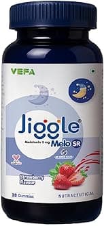 Jiggle Melo SR I 3mg Melatonin Gummies for Sleep I Sustained Release Melatonin | No Added Sugar I Kids Safe & Non Habit Forming I Strawberry Flavour I 30 Gummies