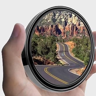 ESreake 2PCS Small Blind Spot Mirror, 3-inch Round HD Glass Convex Rear View Mirror, Strong Adhesive for Car, Van, SUV and Trucks (3"(75mm), Black Frame)