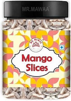 Mr. Mawaa Mango Slices – Sweet & Tangy Dried Slices | Khatta Meetha Mango Treat | Mouth Freshener | Jar pack Sweet & Chewy Fruit Bar | Natural Aam Snack | Traditional Indian Candy Slice | Jar Pack (300g)