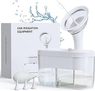 KAUGIC Ear Wax Removal Tool Kit, Safe Ear Cleaning Electric Ear Wax Remover Earwax Removal Kit Wush Ear Cleaner with Sewage System, 4 Clean Mode and 3 Ear Tips Ear Irrigation Kit for Adults