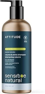 ATTITUDE Extra Gentle Hair Shampoo for Sensitive Dry Scalp, EWG Verified, Soothing Oat, Thin Hair, Naturally Derived Ingredients, Vegan Plant-Based, Unscented, Refillable Aluminum Bottle, 473 mL