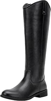 Women's Knee High Boots 956 Wide Calf Zipper Tall Fashion Boots