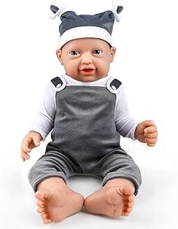 IVITA 10 inch Full Silicone Baby Dolls Realistic, Not Vinyl Dolls, Real Lifelike Realistic Newborn Silicone Baby Doll for Child Christmas Children's Day - Boy