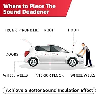 Sound Deadening Mat 1/4inch(7 mm) 107.64sqft - Closed Cell Foam Car Sound Deadening Material - Self-Adhesive Hood Insulation Heat Shield Auto Sound Dampening