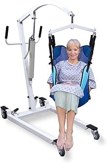 Vive Hydraulic Patient Lift for Home Use with Sling - Portable, Medical Patient Transfer Lift System - Sit to Stand Lift Assist for Elderly - Floor & Fall Elderly Lift - for Car, Wheelchair & Bed