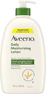Daily Moisturizing Body Lotion, Fragrance-Free Light & Creamy Lotion for Dry, Sensitive Skin With Prebiotic Oat Nourishes & Strengthens Skin's Moisture Barrier, Value Size, 33 fl oz