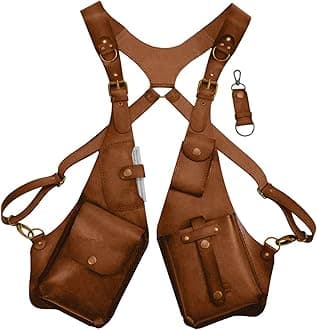 LOVIVER Hidden Underarm Shoulder Bag Shoulder Pouch Crossbody Bag Backpack Wallet Pocket for Hiking Travel Steampunk Costume Parties, C Brown