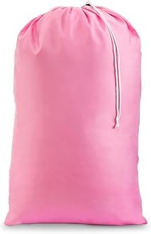 Handy Laundry Extra Large Heavy Duty Laundry Bag – 30" x 40" Pink Nylon, Durable Drawstring Closure, Machine Washable, Holds Up to 60 lbs, Travel Dirty Clothes Bag, Laundry Hamper Liner