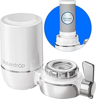 Waterdrop 320-Gallon Long-Lasting Water Faucet Filtration System, Faucet Water Filter, Removes Harmful Contaminants Chlorine Metals & Sediments - Fits Standard Faucets