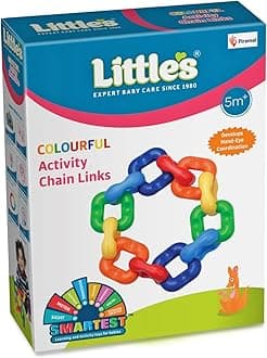 Little's Colourful Activity Chain Links | Educational Toys for Kids | Helps Develop Hand - Eye Coordination & Motor Skills | Multi-Color Toddler Activity Toys | Baby Toys