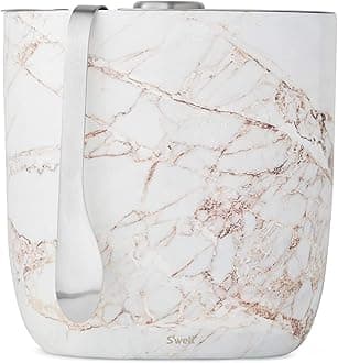 S'well Unisex's Ice Bucket + Tongs, Calacatta Gold, Tongs-2L