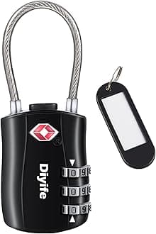 TSA Luggage Locks, Diyife 3-Digit Security Suitcase Padlocks Travel Padlock Combination Padlocks, Code Padlocks for Luggage Travel Suitcase Bag Case(Black)