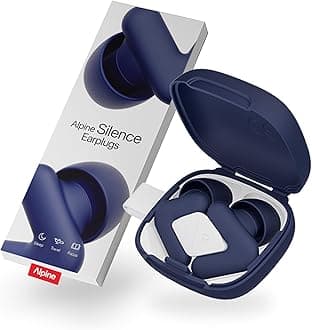Silence Ear Plugs for Sleep, Focus & Travel - Comfortable, Travel Essential, Noise Cancelling Ear Plugs, V-Shape Snug Fit & Soft Oval Tips, 4 Sizes XS/S/M/L, Reusable - Midnight Blue