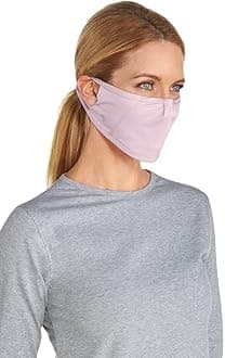 Coolibar UPF 50+ Unisex UV Mask - Sun Protective (Large/X-Large- Dusty Mauve)