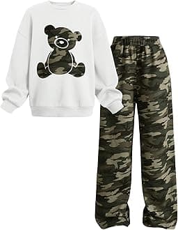 SOLY HUX Cute Clothes for Girls Sweatsuit Sets Crewneck Casual Sweatpants 2 Piece Outfits Sweatshirt and Pants