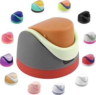 Replacement Cap for Owala Freesip Bottle, One Button Water Bottle Top Lid Accessories Compatible with Owala Cup 16oz 24oz 32oz 40oz, BPA-Free, No Water Leakage, Grey Orange