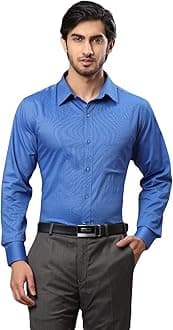 RaymondMen's Pure Cotton Solid Pattern Slim Fit Semi Cutaway Collar Full Sleeve Formal Shirt