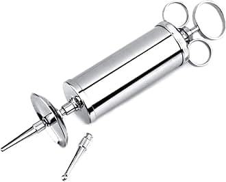Ear Wax Removal Syringe 4 OZ - Brass with Chrome Finish Ideal for Household, EMT, Firefighter, Police, Medical Student, School and Hobby
