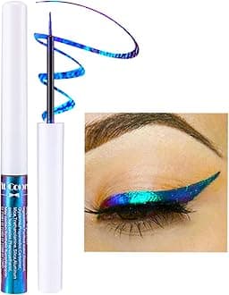 Glitter Liquid Eyeliner, Metallic Change Color Rainbow Eyeliner Gel MultiColor Highly Pigmented Waterproof Longer-Lasting Colorful Eye Liner Gift Kit for Women and Girls (A2)