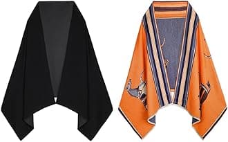 EXTREE Scarfs for Women Pashmina Silky Shawl Wrap for Evening Dressing Blanket Open Front Poncho Cape