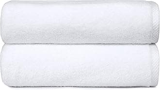 Amazon Basics 2-Piece Quick-Dry Oversize Bath Towel, 100% Cotton, 54" x 30", White