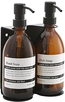 Twin soap dispenser wall mounted set