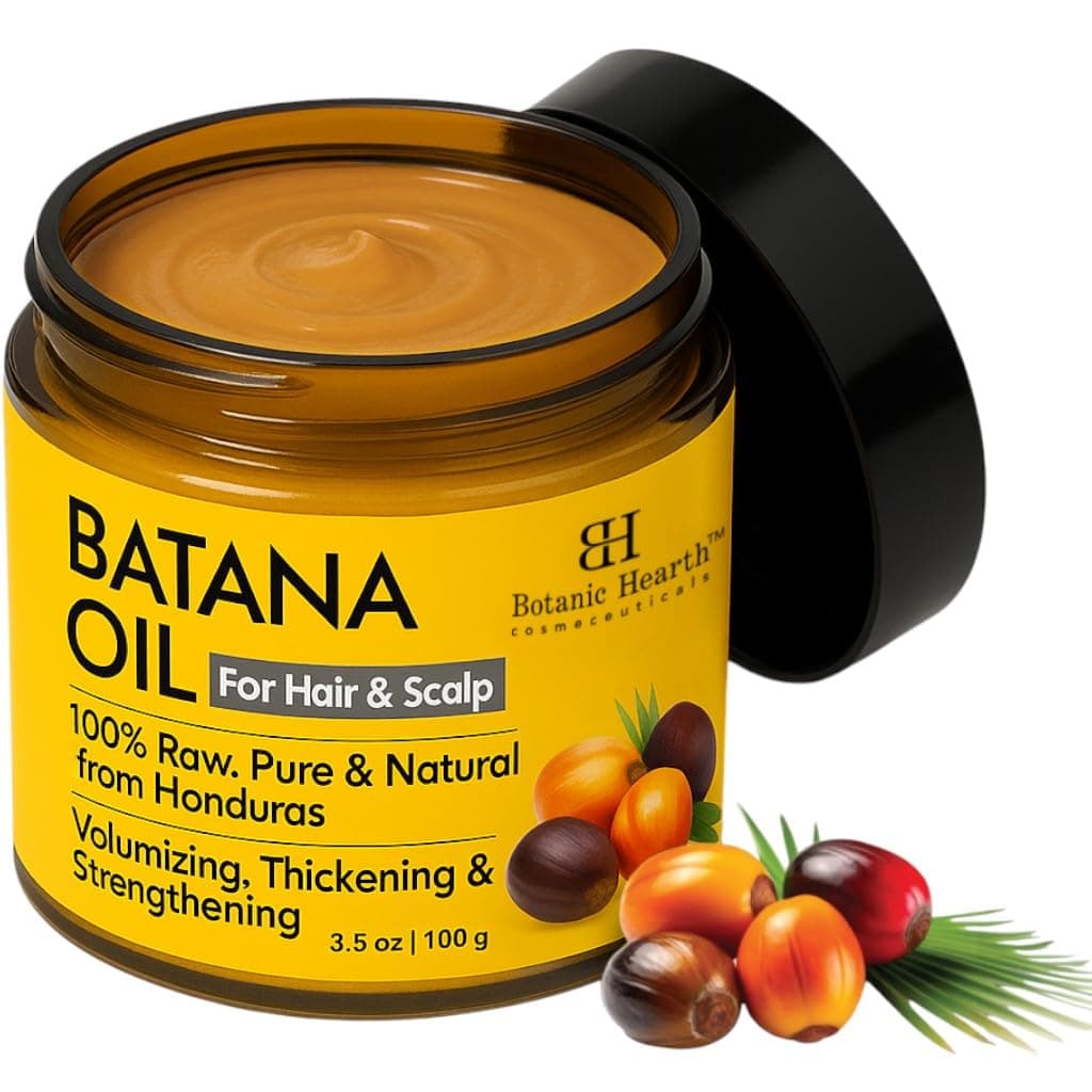 Raw Batana Oil for Hair Growth - 100% Pure, Organic 3.5 fl oz Batana from Honduras for Thick and Strong Natural Hair - Dr. Sebi Unrefined Cold Pressed Cosmetic Scalp Mask Gifts for Women (1 Pack)