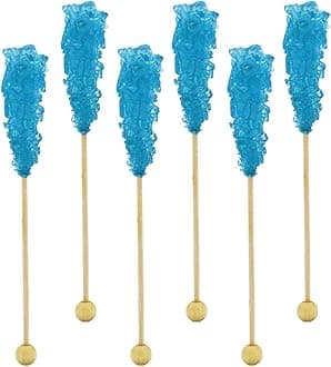 Fruidles Rock Candy Lollipops Pops Candy Suckers, Variety Flavor and Color Assortment, 5.5" (Pack of 6, Raspberry)