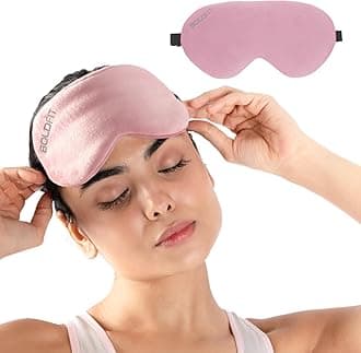 Boldfit Eye Mask for Sleeping with Adjustable Strap Super Soft Sleeping Mask Blind Fold for Comfortable Sleep Travelling Sleep Mask Pad for Girls Sleeping Eye Mask Blind Folds for Sleeping - Pink