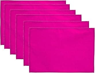 Cotton Canvas Placemats - DIY Table Mats Heat-Resistant Non-Slip Insulation Table Runner for Kitchen Dining Room Table Decoration- Set of 6 (Pink)