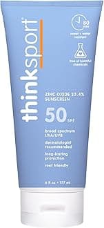 Thinksport SPF 50+ Mineral Sunscreen – Safe, Natural Sunblock for Sports & Ac...
